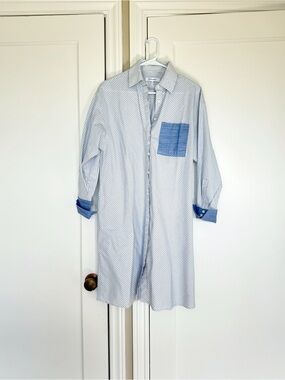 FRAME Striped Collared Button Down Shirt Dress